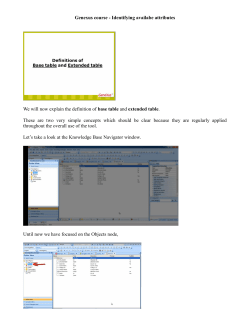 Genexus course - Identifying availabe attributes We will now explain