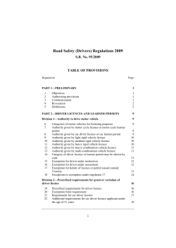 Road Safety (Drivers) Regulations 2009