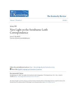 New Light on the Swinburne-Leith Correspondence