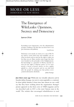 The Emergence of WikiLeaks: Openness, Secrecy