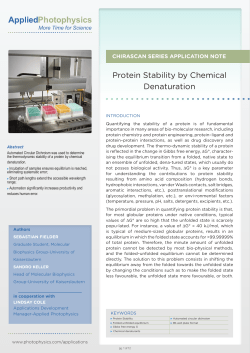 Protein Stability by Chemical Denaturation