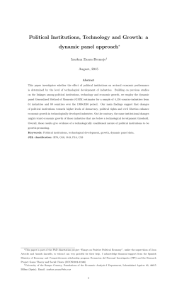 Political Institutions, Technology and Growth: a dynamic panel