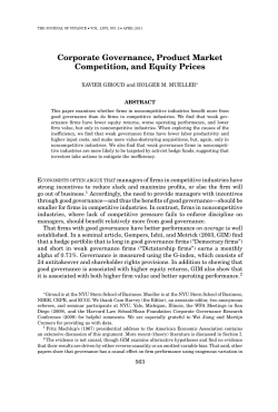 Corporate Governance, Product Market Competition, and