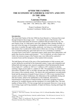 AFTER THE FAMINE: THE ECONOMY OF LIMERICK
