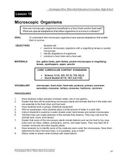 Microscopic Organisms - Farmington River Watershed Association