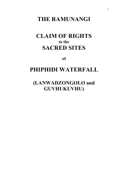 THE RAMUNANGI CLAIM OF RIGHTS TO THE SACRED SITES OF