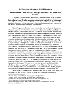 Self-Regulation of Emotion in CHARGE Syndrome