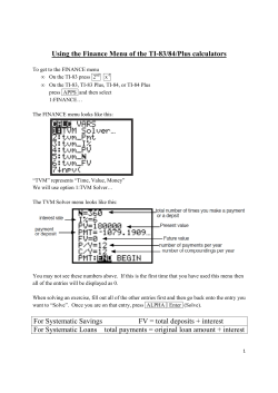 TI-83,84 Finance Menu