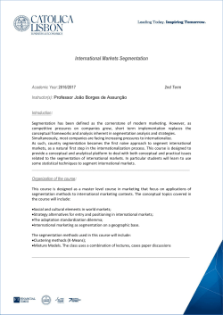 International Markets Segmentation - CAT&Oacute;LICA