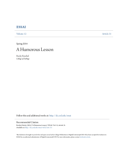 A Humorous Lesson - DigitalCommons@COD