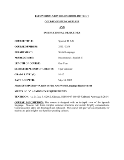 Spanish III A/B COURSE - Escondido Union High School District