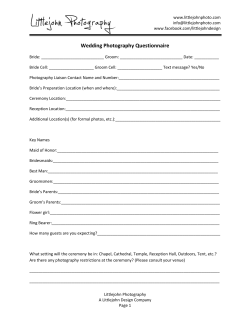 Pre-Wedding Questionaire