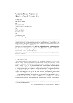 Computational Aspects of Random Serial Dictatorship
