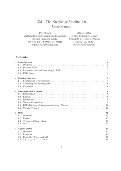 KM user`s manual - UT Computer Science