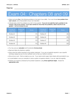 Exam 04: Chapters 08 and 09
