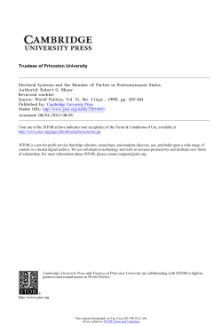 Electoral Systems and the Number of Parties in Postcommunist States