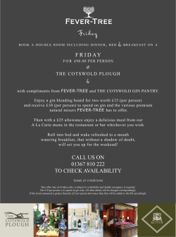 Fever-Tree Friday - The Cotswold Plough Hotel and Restaurant