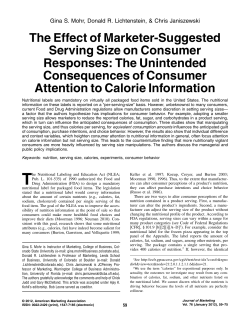 The Effect of Marketer-Suggested Serving Size on Consumer