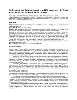 To Evaluate the Relationship of Low HDL Level and Hip Waist Ratio