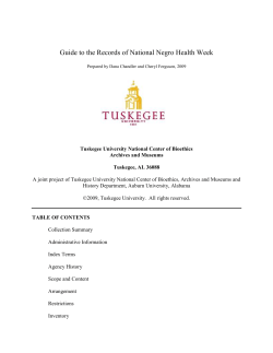 Guide to the Records of National Negro Health Week