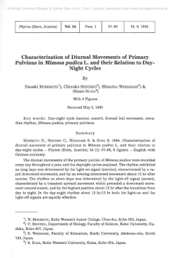 Characterization of Diurnal Movements of Primary Pulvinus
