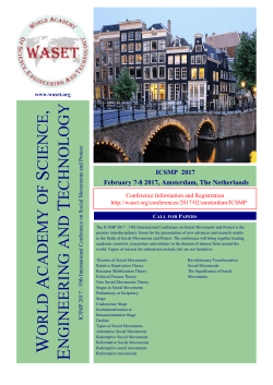 Conference Flyer - World Academy of Science, Engineering and