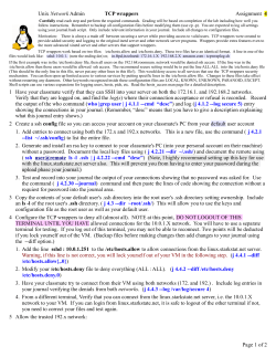 Unix Network Admin TCP wrappers Assignment 4 1 Have your