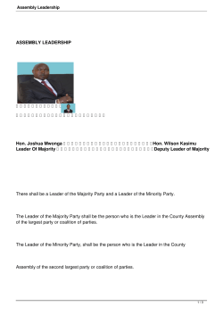 Assembly Leadership - Machakos County Assembly