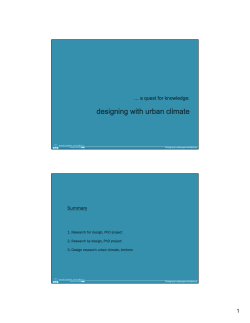 designing with urban climate - Wageningen UR E-depot