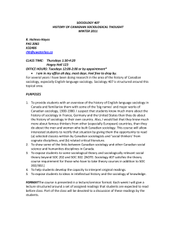 sociology 407 - University of Waterloo