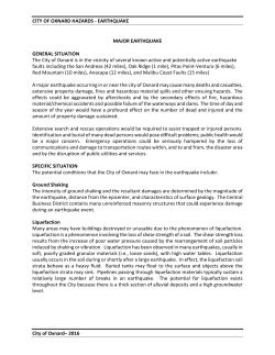 CITY OF OXNARD HAZARDS - EARTHQUAKE City of Oxnard