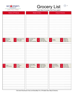 Grocery List - Woodman`s Foods
