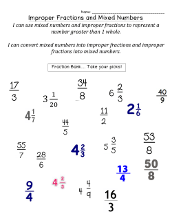 Improper Fractions and Mixed Numbers
