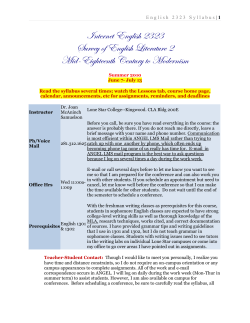 English 2323 Internet Course Syllabus
