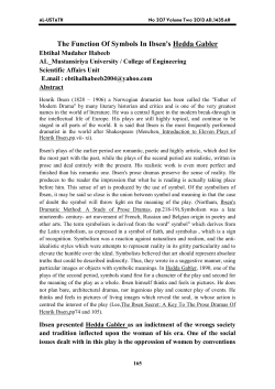 The Function Of Symbols In Ibsen`s Hedda Gabler