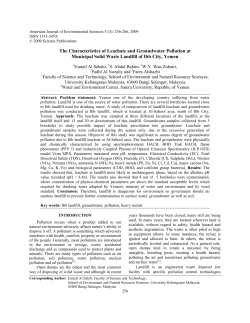 The Characteristics of Leachate and Groundwater Pollution at