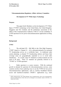 Telecommunications Regulatory Affairs Advisory Committee