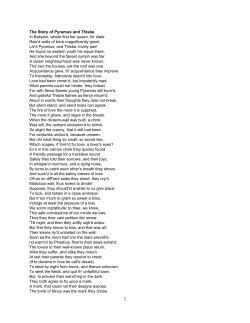 The Story of Pyramus and Thisbe In Babylon, where first her queen