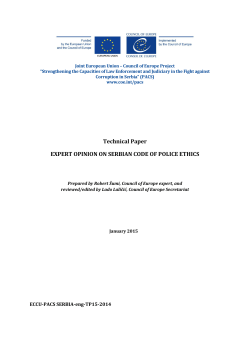 Technical Paper EXPERT OPINION ON SERBIAN CODE
