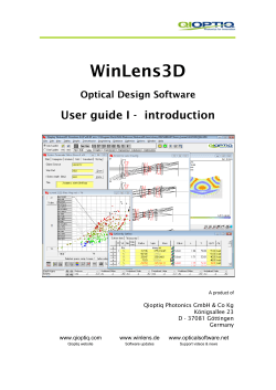 WinLens 3D Introduction Manual
