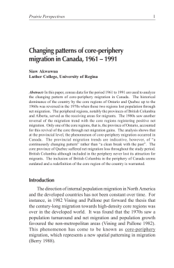 Changing patterns of core-periphery migration in Canada
