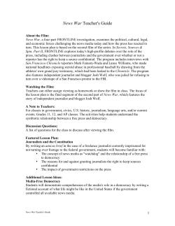 News War Teacher`s Guide