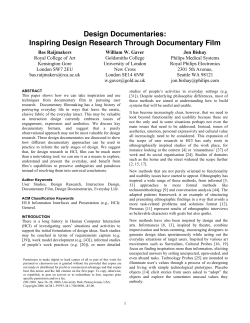Design Documentaries: Inspiring Design Research