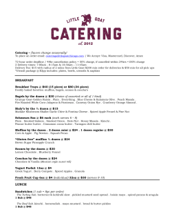 Catering &ndash; flavors change seasonally!