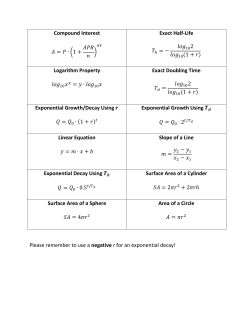 Compound Interest ( ) Exact Half-Life Logarithm Property Exact