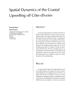 Upwelling off C&ocirc;te-d`Ivoire - Horizon documentation-IRD