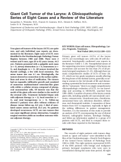 Giant Cell Tumor of the Larynx: A Clinicopathologic Series of Eight