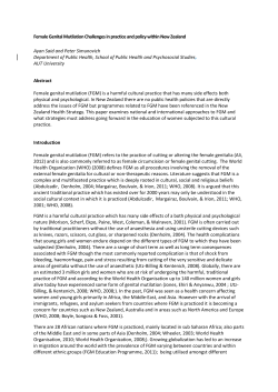 Female Genital Mutilation Challenges in practice and policy within