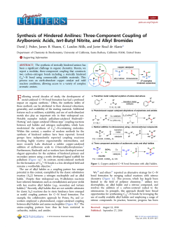 Synthesis of Hindered Anilines: Three