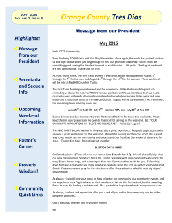 May 2016 - Tres Dias